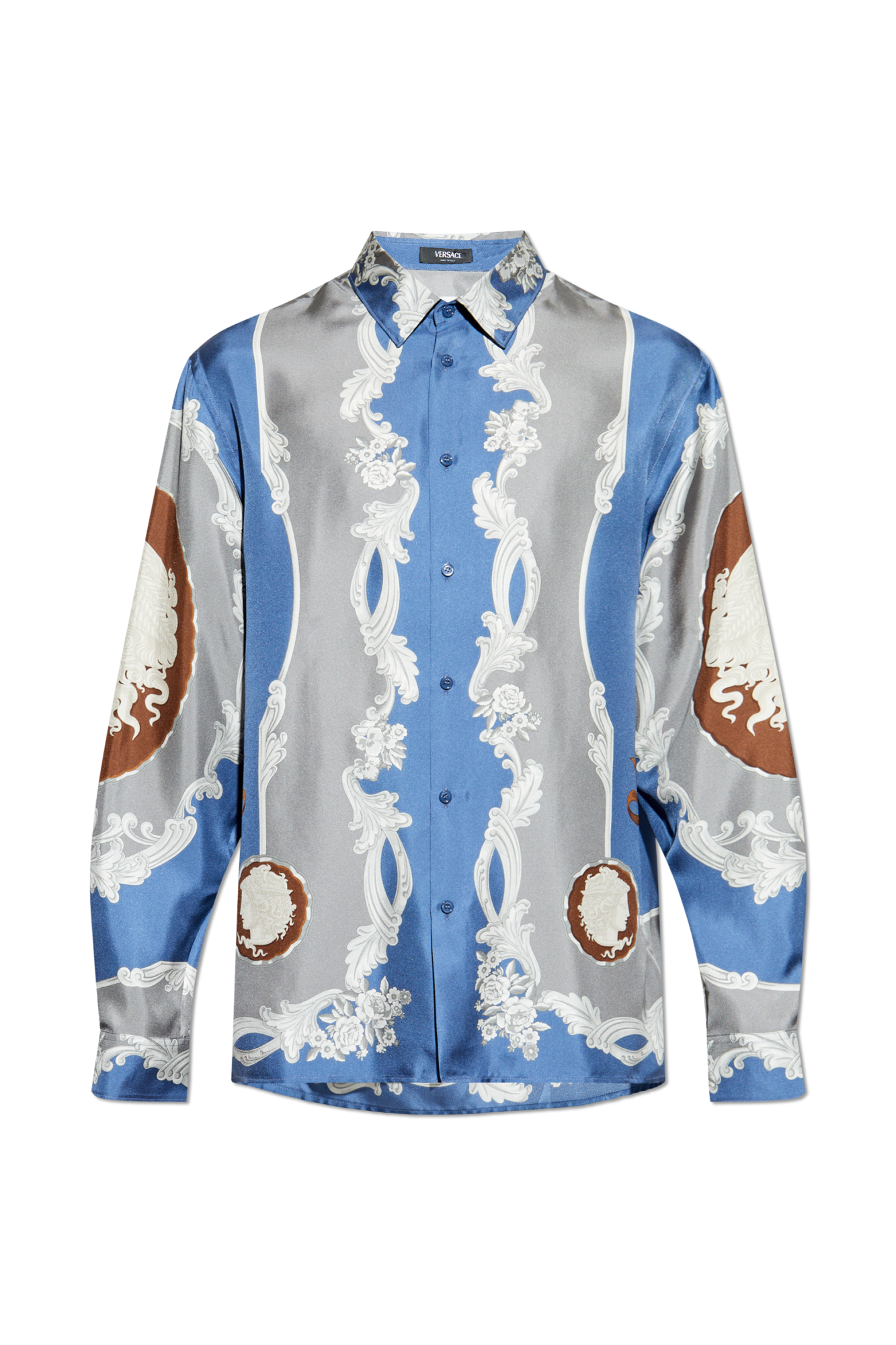 お歳暮 のし Cameo Medusa with shirt Silk Versace print Clothing Men's | その他